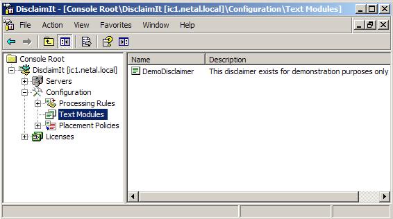 DisclaimIt manager